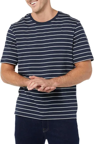 Vista 5 de Tienda Essentials Camiseta de manga corta con cuello redondo para hombre, ajuste regular, paquete de 2