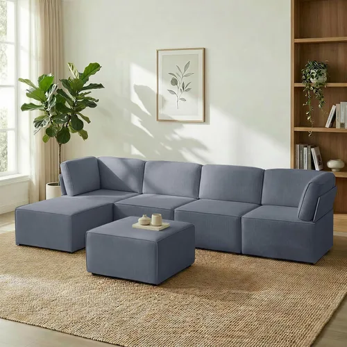 Vista 9 de CECER Sofá modular modular, sofá convertible en forma de U con tumbonas