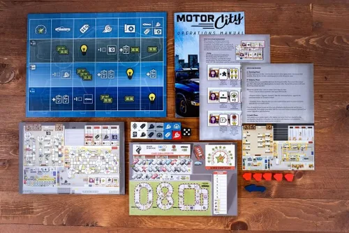 Vista 4 de Motor City, un juego de mesa estratégico y escritura sobre la construcción de automóviles en Detroit - 25th Century