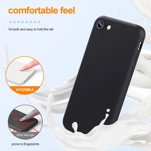 Vista 3 de Funda para iPhone 11, funda de goma de gel de silicona líquida, no amarillenta, funda protectora de silicona multicolor, funda protectora Negro