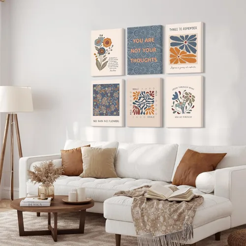 Vista 5 de Póster artístico de pared de salud mental, lienzo motivacional, decoración de pared, terapia, oficina, póster bohemio, impresiones inspiradoras