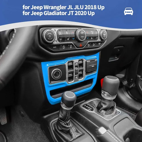 Vista 4 de RT-TCZ Cubierta de panel de interruptor de ventana para Jeep JL JLU Gladiator JT 2018-2024 Baby Blue Accesorios interiores
