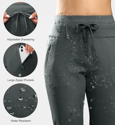 Vista 50 de G Gradual Pantalones deportivos con forro polar para mujer, de cintura alta, resistentes al agua, térmicos, para invierno, correr, senderismo