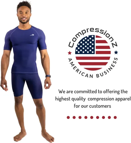 Vista 4 de CompressionZ Pantalones cortos de compresión para hombre, ropa interior deportiva de compresión de elastano
