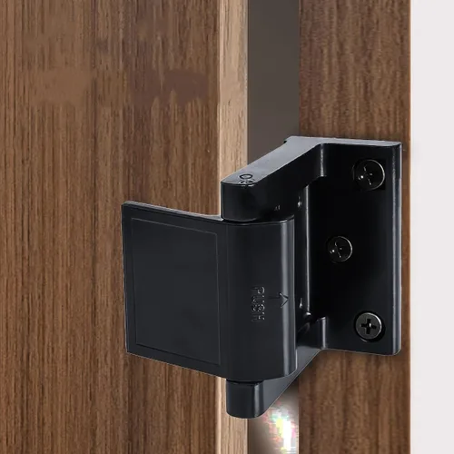 Vista 2 de Cerradura de puerta negra reforzador de privacidad para puerta, cerradura de puerta de seguridad de hotel, pestillo de puerta de privacidad