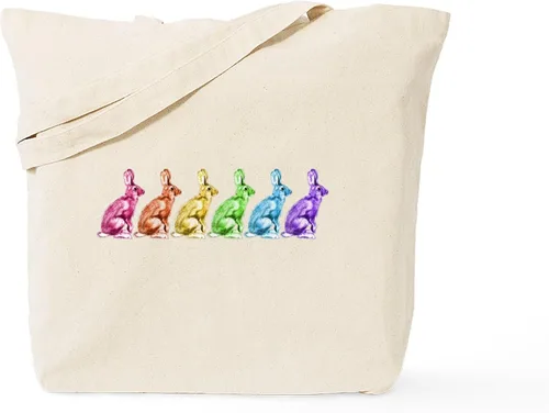 Vista 16 de CafePress Ascii Rabbit Tote Bag - Bolsa de lona natural, bolsa de compras reutilizable