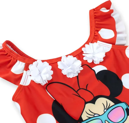 Vista 3 de Disney Traje de baño Minnie Mouse para niña, Rojo