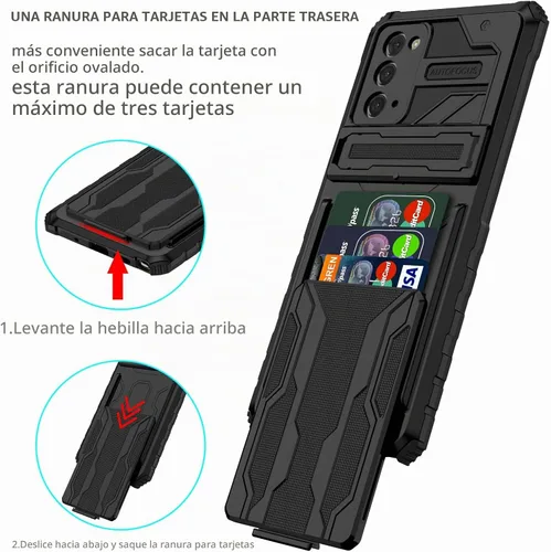Vista 3 de [Usado] Asuwish Funda de teléfono para Samsung Galaxy Note 20 Glaxay Note20 5G con protector de pantalla de vidrio templado y soporte para tarjeta