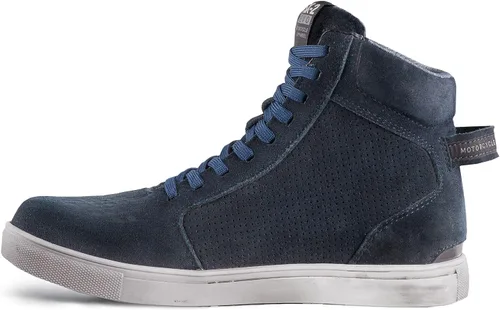 Vista 5 de SHIMA SX-2 EVO - Zapatos de motocicleta para hombre, transpirables, de cuero reforzado, zapatos para la calle con soporte para el tobillo, suela Azul