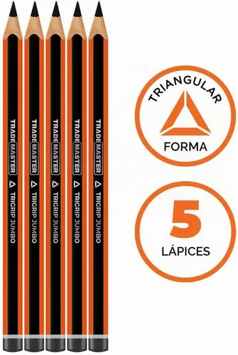 Vista 2 de Carpenters - Lápices de construcción con barril jumbo TriGrip, lápices de construcción con plomo duro para marcar madera, ladrillo, hormigón