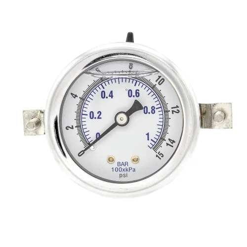Vista 9 de PIC Gauges 203L-204M Medidor de presión relleno de glicerina con abrazadera en U con carcasa SS/bisel, internos de latón, lente de PC, dial de 2