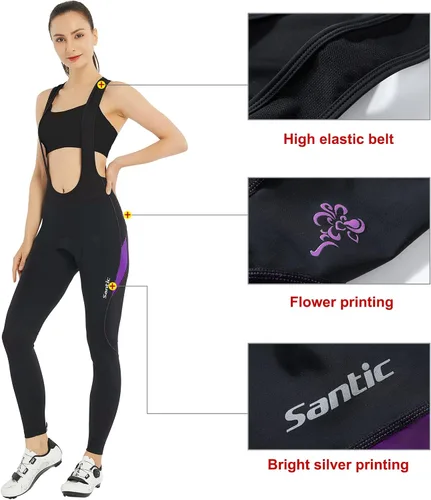 Vista 2 de Santic Culotte de ciclismo para mujer con bolsillo transpirable