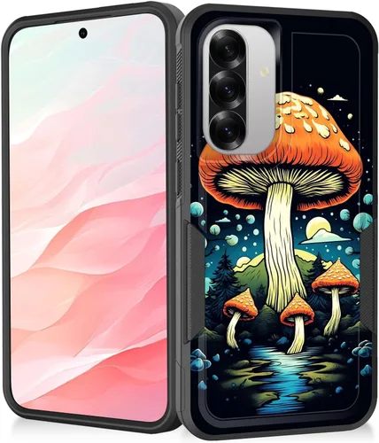 Vista 28 de Funda para Galaxy A14 5G, resistente de doble capa híbrida de policarbonato duro, goma suave, a prueba de golpes, funda protectora resistente