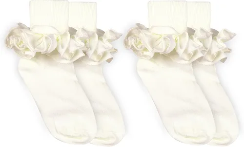 Vista 11 de Calcetinas para niña con pliegues vaporosos Jefferies Socks paquete con 2 pares Negro