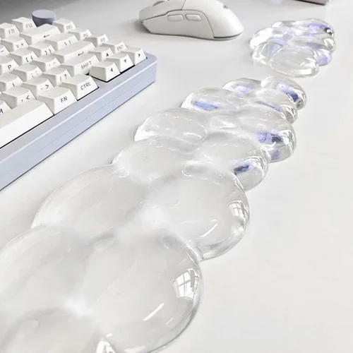 Vista 10 de Alfombrilla para mouse con reposamuñecas, juego de almohadillas de mouse de gel suave con soporte de muñeca de mano, bonitos accesorios
