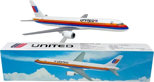 Vista 4 de United (76-93) 757-200 Escala 1:200 - Modelo de avión de plástico a presión - Réplica coleccionable de aviones United Airlines - Parte #