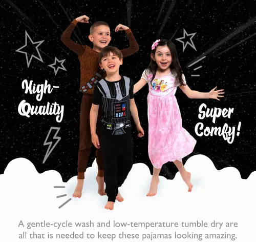 Vista 5 de Star Wars Boys' The Mandalorian 3-Piece Loose-Fit Pajamas Set