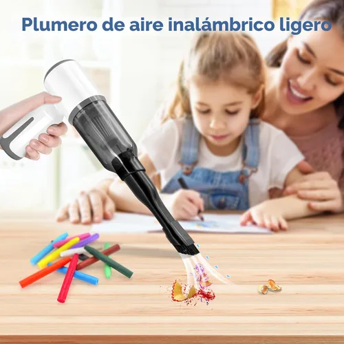 Vista 4 de Aspiradora de mano inalámbrica para automóvil y hogar, potente succión de 6500 Pa, aspiradora y soplador 3 en 1 para limpieza de teclado, plumero