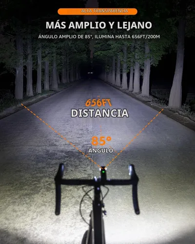 Vista 2 de ROCKBROS Luz de bicicleta de 400/1000LM compatible con faros delanteros