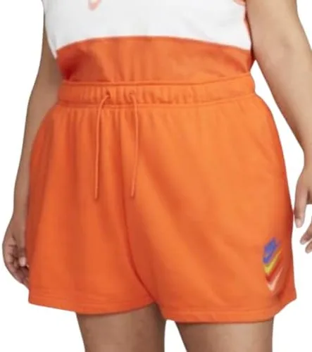 Vista 4 de Nike Pantalones cortos deportivos de vellón de talle medio para mujer
