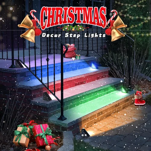 Vista 2 de NIORSUN Luces solares, impermeabilidad IP67, encendido/apagado automáticos, para escalones exterior, escalera, patio, porche, puerta delante, acera