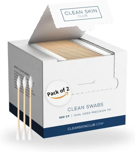 Vista 10 de Clean Skin Club Clean Swabs 500CT Punta puntiaguda Biodegradable + algodón orgánico y bambú Maquillaje y retoques de esmalte de uñas Sin