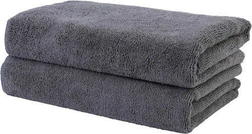 Vista 8 de POLYTE Toalla Profesional de Secado Rápido sin Pelusas de Microfibra para Secar Cabello de Salón, 20 x 40 pulgadas, Paquete de 2 Negro