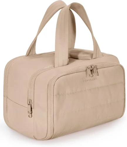 Vista 10 de BAGSMART Bolsa de Aseo de Viaje, Bolsa de Aseo Resistente para Mujeres, Bolsas de Aseo Ampliamente Abiertas y Esponjosas para Viajar, Organizador