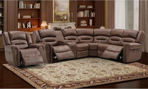 Vista 24 de EBELLO Silla reclinable manual de cuero sintético, silla reclinable individual clásica con cómodo apoyabrazos y respaldo, mueble para sala de estar