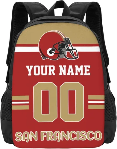 Vista 30 de Mochila de estilo de fútbol personalizado Mochila personalizada con nombre y número Mochilas personalizadas de alta capacidad bolsa regalos, Arizona