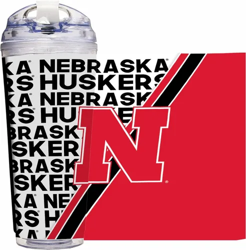 Vista 92 de Rico Industries Taza acrílica NCAA estándar de 24 onzas con tapa con bisagra, taza de doble pared oficialmente licenciada con pajita