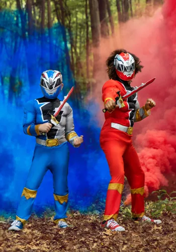 Vista 6 de Disfraz de Power Rangers Dino Fury Ranger Rojo para Niños Multicolor