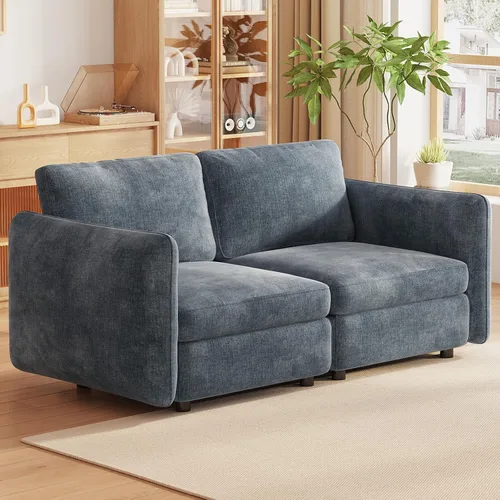 Vista 7 de Guyii Sofá Loveseat grande de 2 piezas, moderno asiento doble con cojines profundos, sofá convertible de 2 plazas para sala de estar, espacio