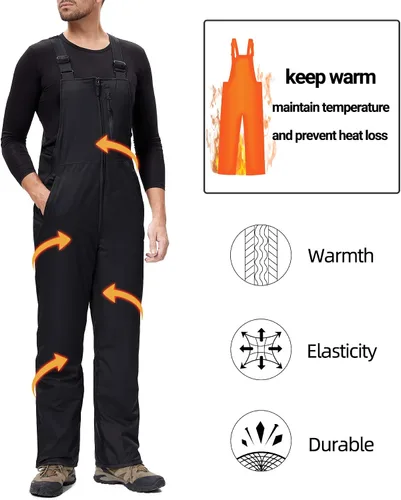 Vista 3 de BenBoy Pantalones de esquí para hombre, impermeables, aislados, antidesgarros, para snowboard, invierno