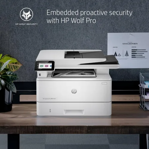 Vista 7 de HP LaserJet Pro MFP 4101fdne Impresora monocromática en blanco y negro con funciones HP+ Smart Office y fax