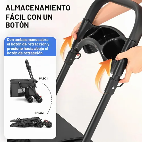 Vista 5 de Cochecito para mascotas Gato Perro Cochecito Viaje Plegable Pet Carriers