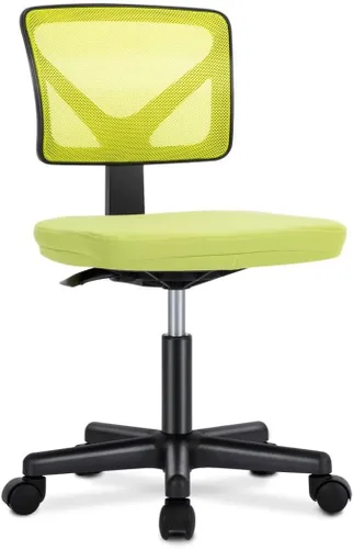 Vista 9 de Silla de oficina de malla sin brazos, silla de escritorio ergonómica con respaldo bajo, sillas giratorias ajustables para computadora para espacios