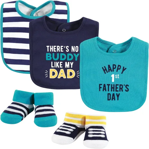 Vista 157 de Hudson Baby Conjunto de babero y calcetines unisex de algodón para bebé