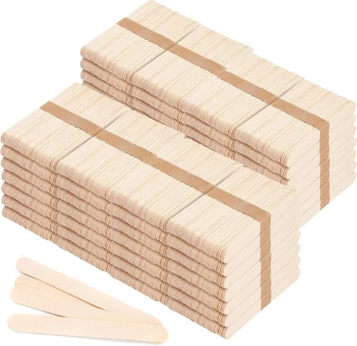 Vista 7 de 1200 piezas de palos de cera de madera grandes, palos de cera de 6 pulgadas de madera, aplicadores de espátulas de cera, palos de madera