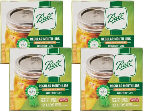 Vista 9 de Ball Tapas para Frascos Mason, Boca Regular, 12 CT (Paquete de 24)