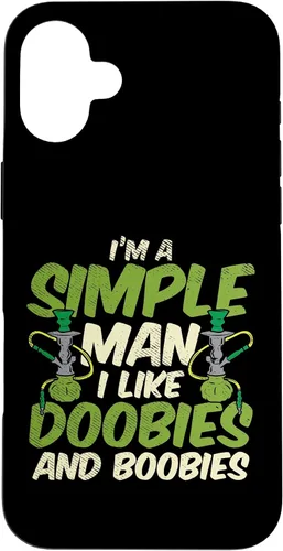 Vista 22 de iPhone 16 Simple Man Doobies Boobies Weed Cannabis 420 Stoner Men Estuche de regalo