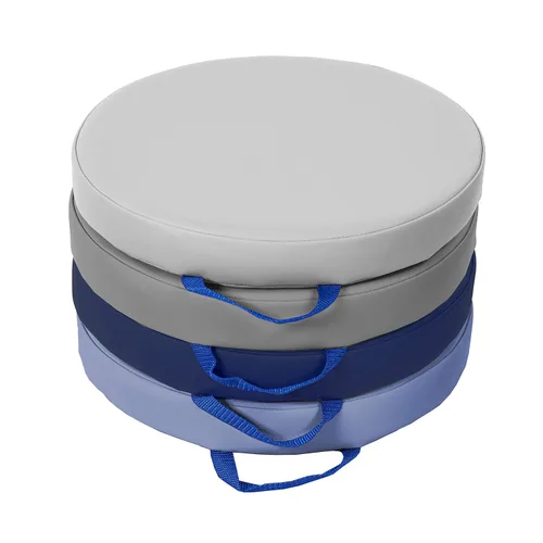 Vista 7 de Factory Direct Partners SoftScape - Cojines redondos de suelo para aula de 15 pulgadas con asas, asientos flexibles para guardería, preescolar, sala