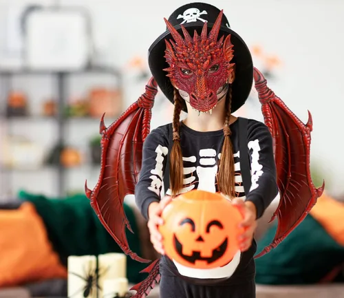 Vista 4 de Disfraz de alas de dragón, accesorios para niños, conjunto de máscara de cola de dinosaurio para niños
