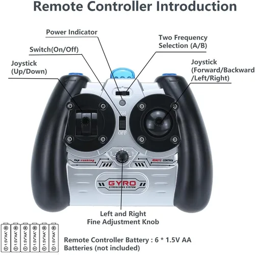Vista 6 de Goolsky Helicóptero RC S107G, helicóptero de control remoto de 3 canales con giroscopio para principiantes (azul)