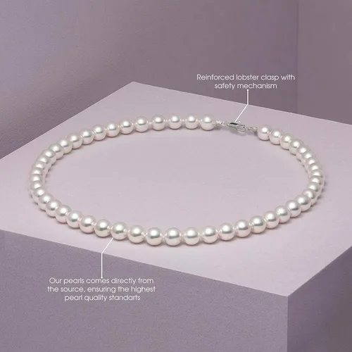 Vista 5 de Collar de perlas hecho a mano para hombre, aspecto de perla real, collar de perlas para hombre, collar de perlas blancas para hombre, collar