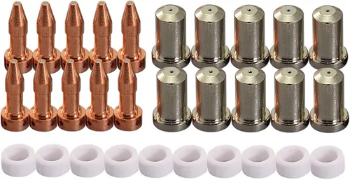Vista 5 de RIVERWELD PT-23 27 Consumibles de corte por plasma Boquillas de punta de electrodo de plasma 33366 33367 33369 50Amp 30pcs Including Plasma