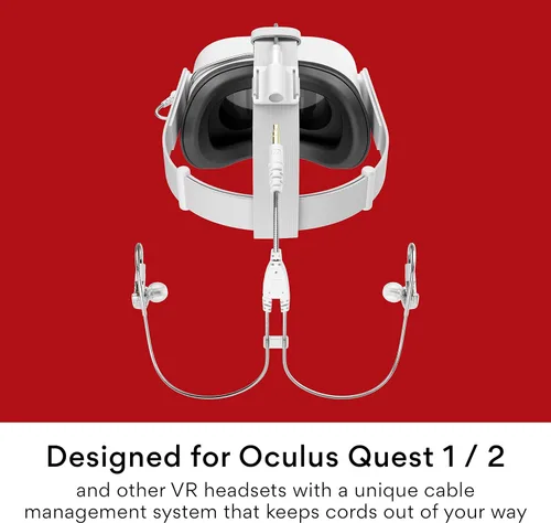 Vista 4 de MEE audio Auriculares intrauditivos M6 VR para juegos con cable corto para Oculus Quest 2 y otros auriculares VR + cable de micrófono para PS5