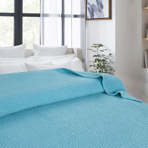 Vista 4 de Bed Bath & Home - Manta de 100% algodón, ligera y transpirable, buena para todas las estaciones, suave y acogedora.