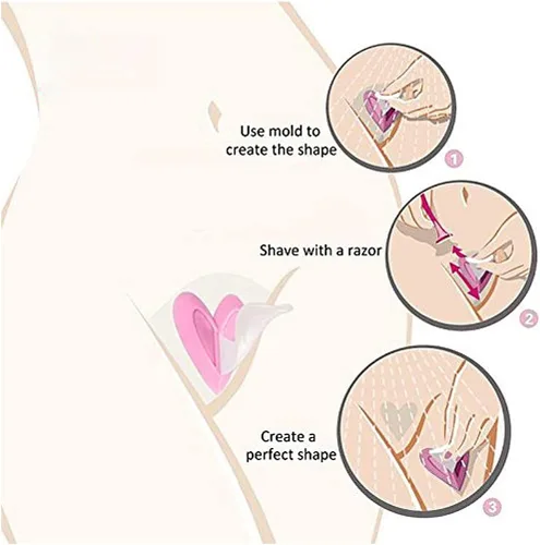 Vista 3 de Plantillas de pelo púbico para mujer, kit de plantillas de afeitado de bikini con 7 formas reutilizables, plantillas de recortadora de bikini