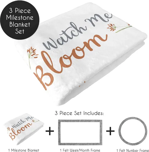 Vista 2 de Sweet Jojo Designs Manta de jardín floral bohemio para niña de flores – recién nacido mensual primer año foto crecimiento infantil regalo regalo